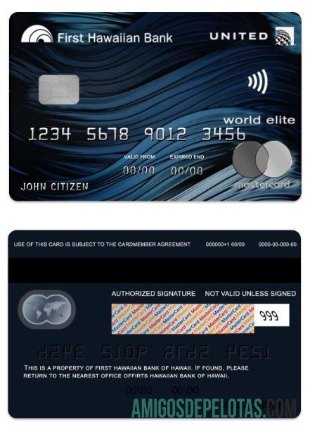 Mastercard de crédito do Havaí United baixar para verificação